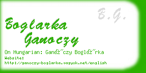 boglarka ganoczy business card